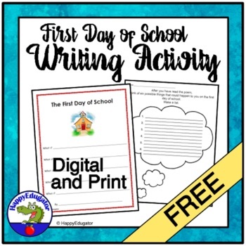 Preview of First Day of School FREE with Easel Activity - What If Poem