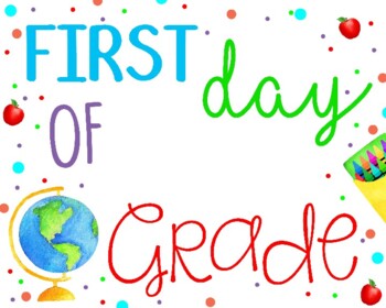 First Day of School - Fill in the blank Printable - Write in Grade