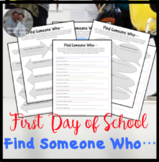 First Day of School Find Someone Who Activity Set