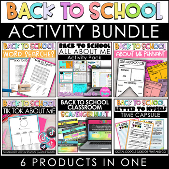 First Day of School, First Week of school Activities BUNDLE | Back to ...