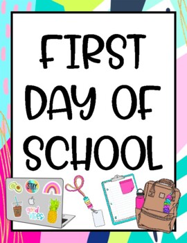First Day of School Folder Labels by Elementary Einsteins | TPT