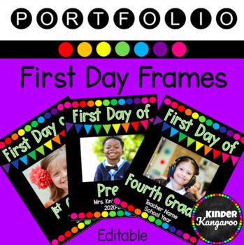 Preview of First Day of School Frames----Digital or Printable