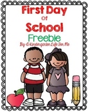 First Day of School Freebie