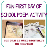First Day of School Fun Poetry Activity!