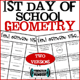 First Day of School Geometry Find Someone Who Ice Breaker