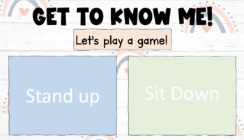 Preview of First Day of School Get to Know Me Game | *Editable* Slidedeck, Powerpoint Game