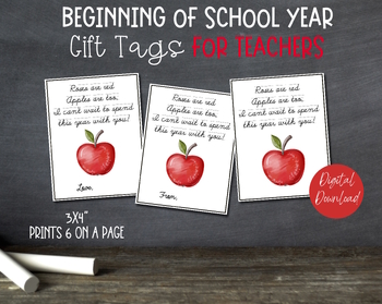 Back to School Gift Tags, Students Teacher Staff Gift Tags