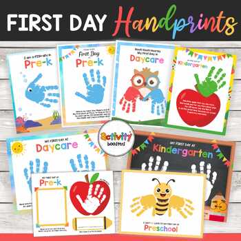 First Day of School Handprint Art / DIY Keepsake / Back to School / Craft