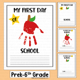 First Day of School Handprint Back to School Writing Activ