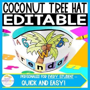 Preview of Chicka Chicka Boom Boom Hat Editable Alphabet Crown Template Printable
