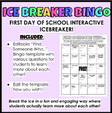 First Day of School Human Bingo- EDITABLE Template!
