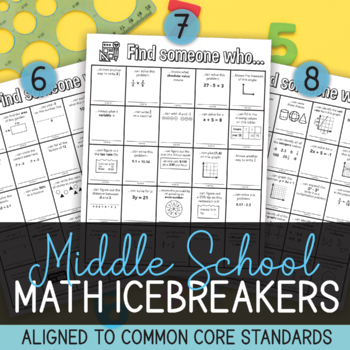 Preview of First Day of School Icebreaker Activity Mini-Bundle for Middle School Math