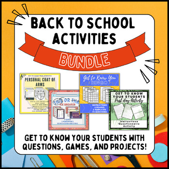 Preview of First Day of School Icebreakers BUNDLE