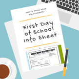 First Day of School Activity | Student Information Sheet f