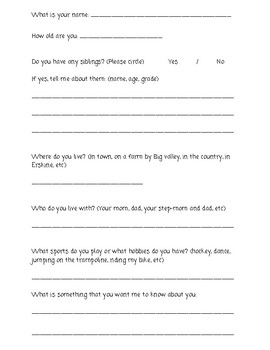 First Day of School Information Sheet by Aimee Sharpe | TPT