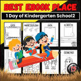 First Day of School Kindergarten Coloring Page kids book