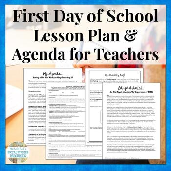 Preview of First Day of School Lesson Plan & Agenda for Middle & High