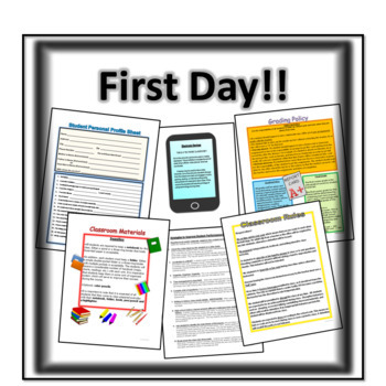 Preview of First Day of School Materials
