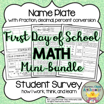 Preview of First Day of School Math Bundle
