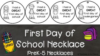 Helper of the Day Necklace for Kindergarten, Grade 1, Grade 2