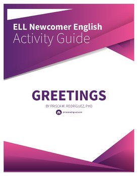 Preview of First Day of School Newcomer ELL ESL ELD Greetings Activity Guide, Illustrated