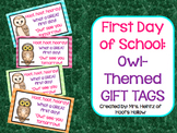 First Day of School: Owl Gift Tags