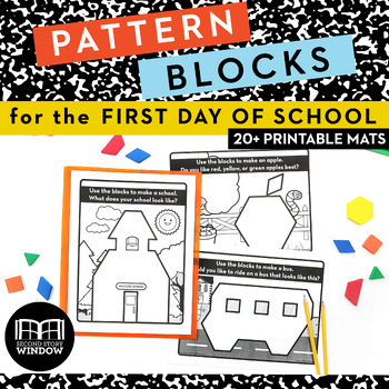 Preview of First Day of School Activities Pattern Block Mats for Back to School