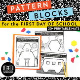 First Day of School Activities Pattern Block Mats for Back