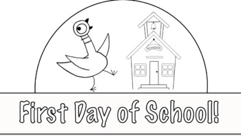 Preview of First Day of School Pigeon Crown / Hat Coloring Activity