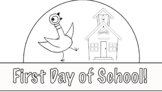 First Day of School Pigeon Crown / Hat Coloring Activity