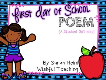 Preview of First Day of School Poem {a student gift idea}