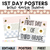 First Day of School Posters for Back to School Student Pho