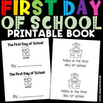 Preview of First Day of School Printable Book for K-2nd
