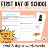 First Day of School Problem Solving Activity