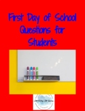 First Day of School Questions for Students