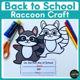 First Day of School Raccoon Craft | Raccoon Coloring Activity