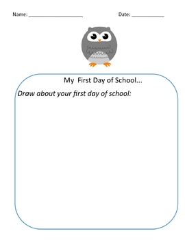 Preview of First Day of School Reflection Bundle Owl Theme