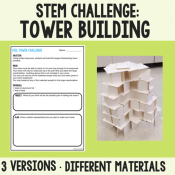 Preview of First Day of School STEM Tower Activity