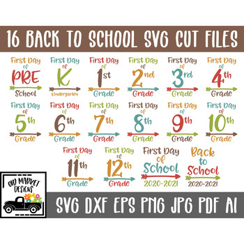 back to school bundle, first day of school, svg files, dxf