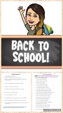 First Day of School Scavenger Hunt Activity