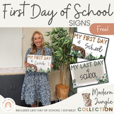 First Day of School Sign | MODERN JUNGLE Classroom Decor