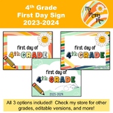 First Day of School Sign Pack BTS 4th Grade
