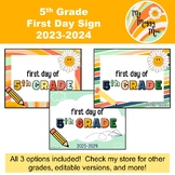 First Day of School Sign Pack BTS 5th Grade