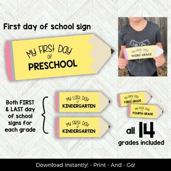 Download Today - First Day of School Printables Pre-K through 12th Grade
