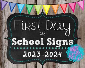 Preview of First Day of School Signs 2023-2024 Pack (PreK-5) Wood