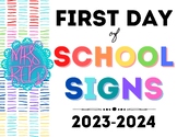 First Day of School Signs 2023-2024 Kindergarten - Eighth Grade