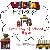 First Day of School Photo: Grade Level Signs