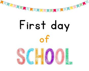 First Day of School Signs by Ashley's Goodies | Teachers Pay Teachers