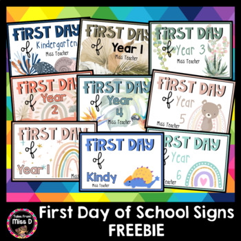 Preview of First Day of School Signs FREEBIE