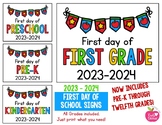 2021 - 2022 First Day of School Signs FREEBIE: Preschool through Seventh Grades